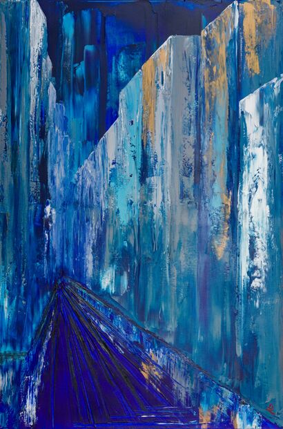Abstract City #5 - Blue City - a Paint Artowrk by Diluce